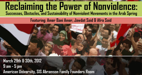 Reclaiming the Power of Nonviolence Symposium Announcement for March 29-30,2012